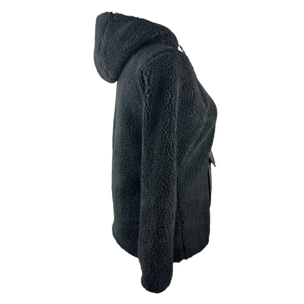 NWT Eddie Bauer Chilali Hooded Fleece Anorak Pullover Black Women's Size Small - Picture 11 of 13